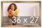 36x27 Gold Bronze Wood Picture Frame - UV Acrylic, Foam Board Backing, Hanging Hardware